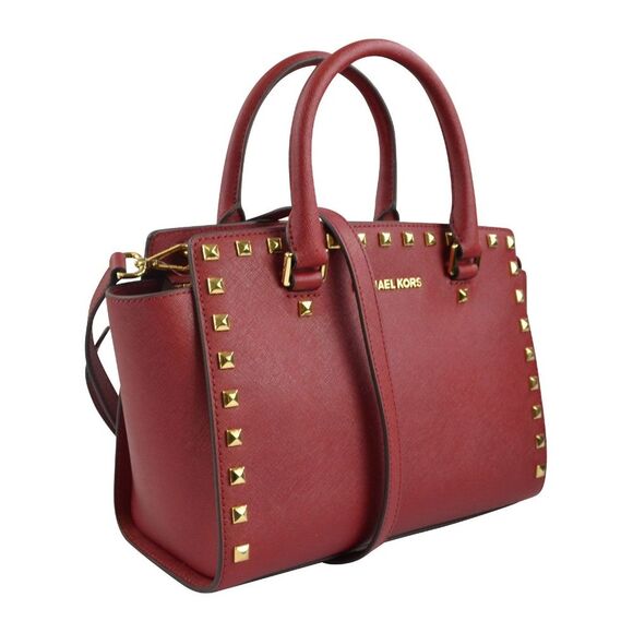 NWT Michael Kors CHERRY RED Selma Stud Medium - Picture 3 of 7